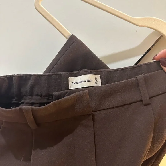 Abercrombie & Fitch Dark Brown Straight Leg Pant 27L - Picture 6 of 6